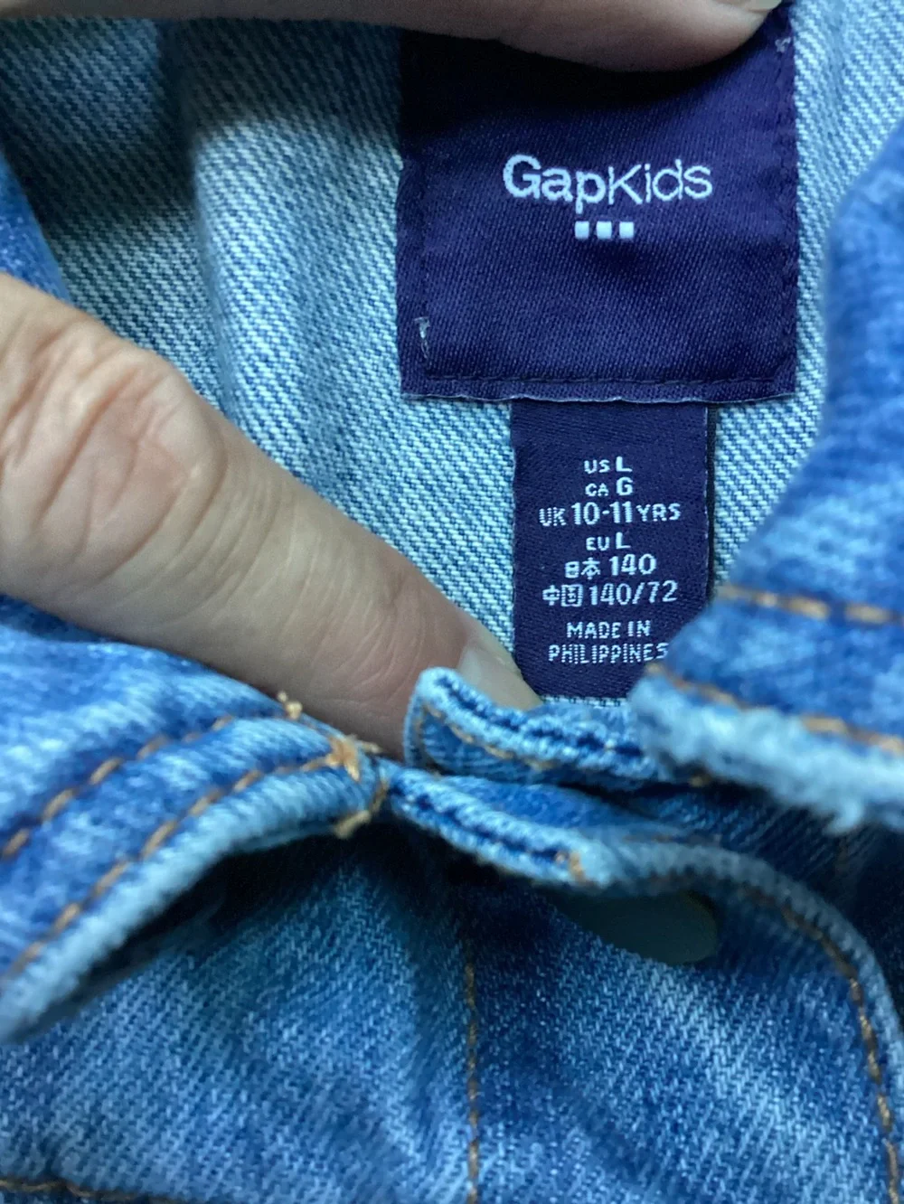 GAP Blue Denim Sleeveless Jacket